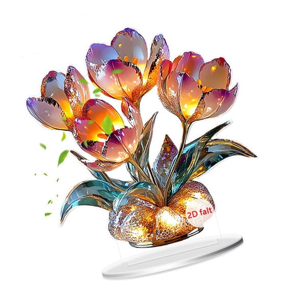Artificial Crystal Acrylic Tabletop Decoration Gift For Birthday Wedding Anniversary 2D Printing Art