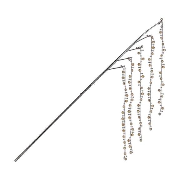 Artificial Crystal Drop Branch 23.6 Inch Clear Acrylic Icicle Decoration for Christmas Tree and Holiday Floral Arrangement