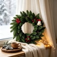 thumbnail image 1 of Artificial Cypress Christmas Wreath Pinecone Red Berry Front Door Hanging Holiday Decor, 1 of 6