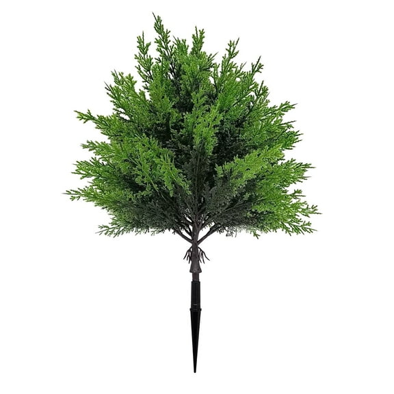 Artificial Cypress Topiary Outdoor Plants with Spike,Faux Cedar Bushes UV Resistant Fake Shrubs for Front Porch Decor