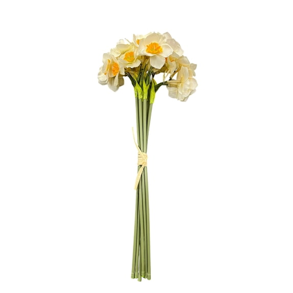 Artificial Daffodil Flower Stem, 41cm Tall Flower Branch, Home Vase Decoration and Tabletop Decor, Friendly Long Lasting Gift