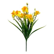 Artificial Daffodils Bouquet Flowers For Home Decor Wedding Spring Table Centerpiece Vase Decor Faux Floral Arrangement, Silk Faux Narcissus for Home Spring Summer Decor, 1PcYellow2,14.5x4"
