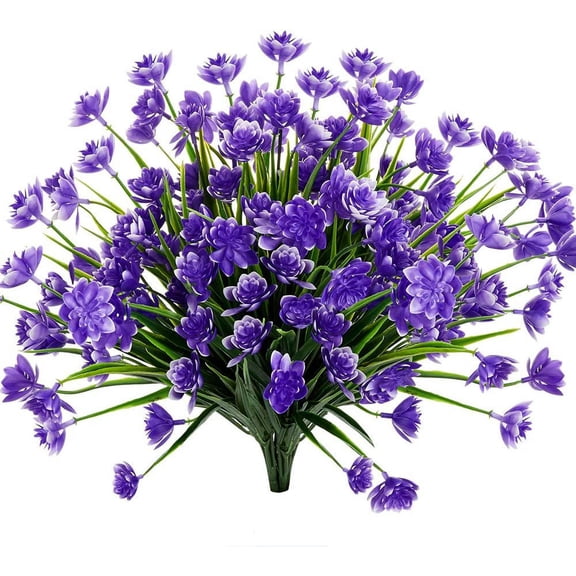 Artificial Daffodils Fake Large Flowers, 4 Bundles Orange UV Resistant Faux Greenery Foliage Plants Shrubs for Garden, Wedding, Outside Hanging Planter, Farmhouse Indoor Outdoor Decor