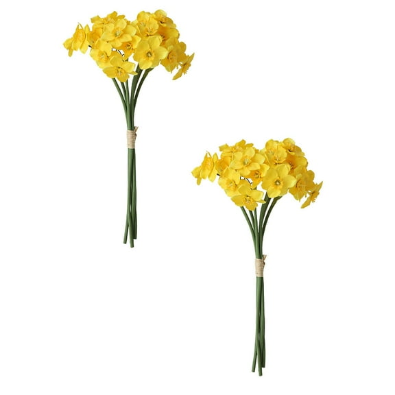 Artificial Daffodils Silk Flower Arrangement - Spring Yellow Daffodil Bouquet for DIY Home Decor, Easter & Mother's Day Party Decorations