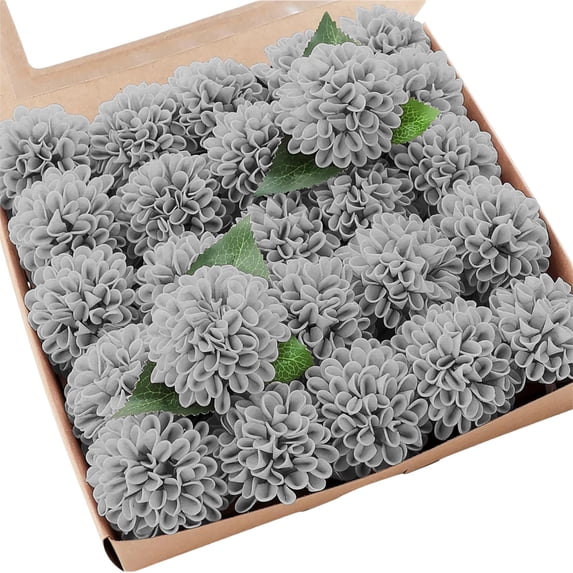 Artificial Dahlia Flowers 25 Pcs Real Looking Roses with Stems for DIY Wedding Bouquets Bridal Shower Centerpieces Floral Arrangements Party Tables Home Decoration