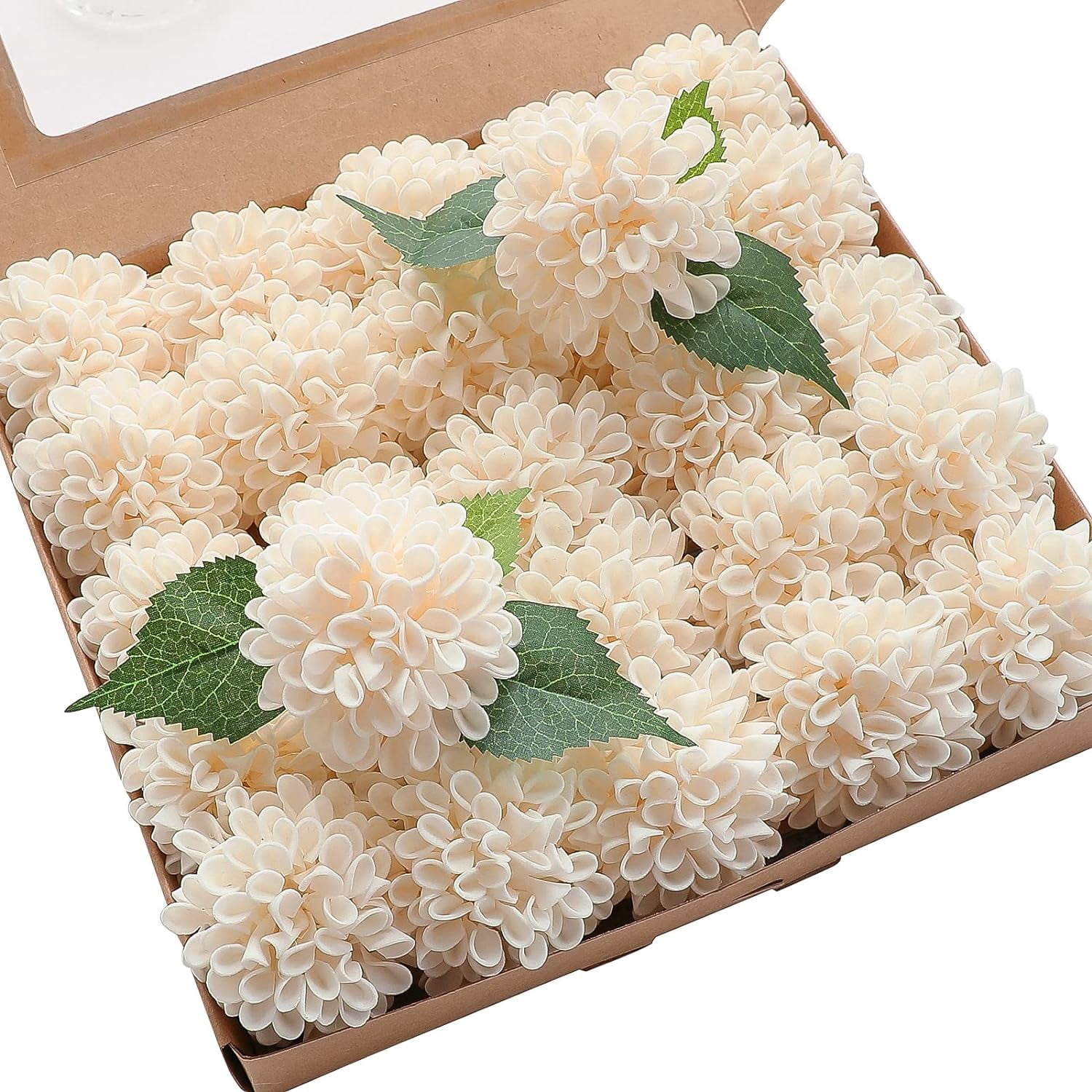 Artificial Dahlia Flowers 25pcs Real Looking Navy Blue Foam Fake Roses with Stems for DIY Wedding Bouquets Bridal Shower Centerpieces Floral Arrangements Party Tables Home Decoration