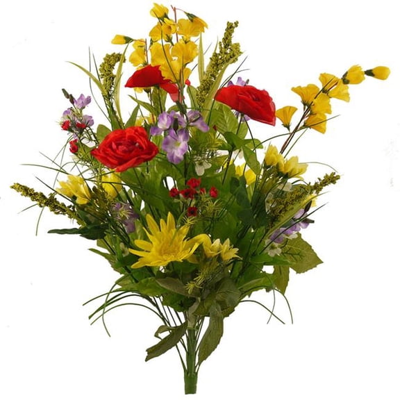 Artificial Dahlia, Morning Glory, Ranunculus & Blossom Fillers Mixed Bush