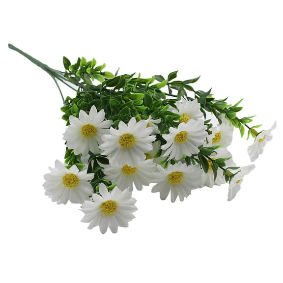 Artificial Daisies Flowers Silk Daisy Plastic Bouquet for Hanging Window Box Home Table Centerpieces Indoor Decor