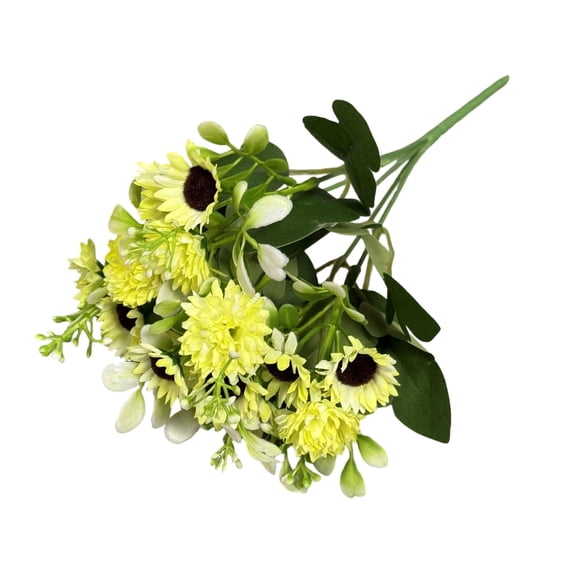 Artificial Daisy Bouquet with Eucalyptus,Silk Fake Sunflower Mixed Floral Arrangement,Faux Wildflowers Greenery Stems for Wedding Centerpieces,Table Decor,Farmhouse Party,Outdoor Garden
