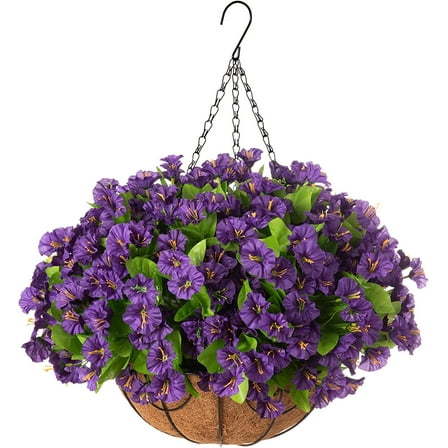 Artificial Daisy Flowers Outdoor Indoor Patio Lawn Garden Hanging Basket with Chain Flowerpot