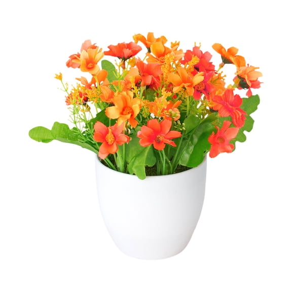 Artificial Daisy Flowers in Pots, Small Faux Plants for Shelves, Artificial Daisy Mums Flowers Potted, Potted Plants Artificial Decor, Fake Plants in Pot, Spring Home Decor, Faux Daisy Plants