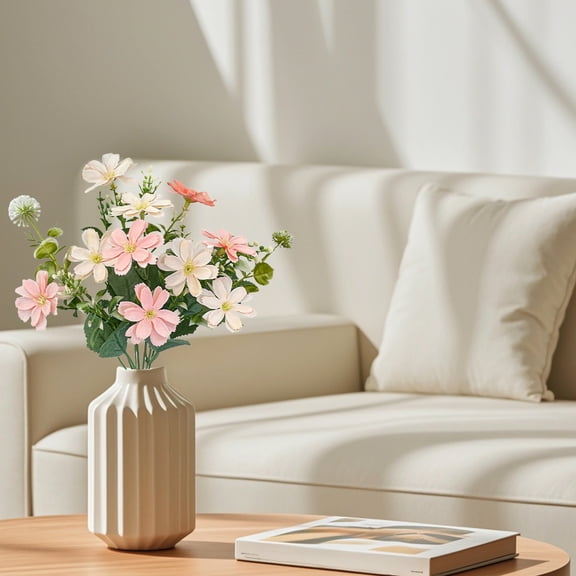 Artificial Daisy Flowers Realistic Silk Daisy Wildflowers Faux Greenery Plant Stem Filler for Home Decor Floral Arrangements