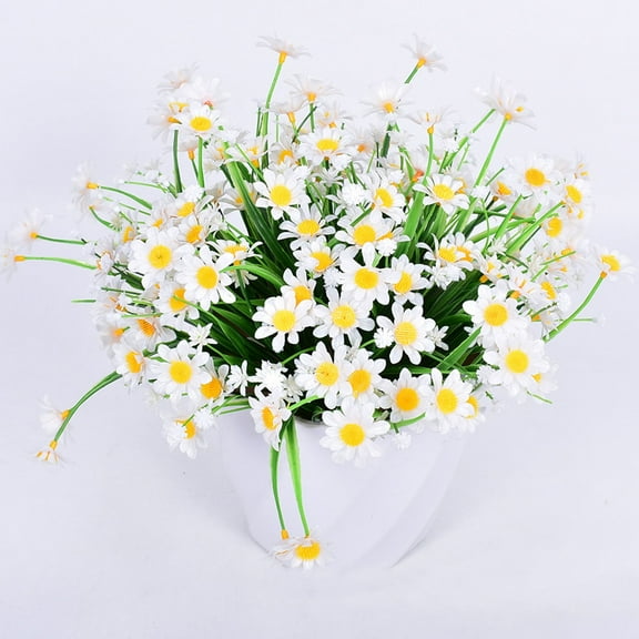Artificial Daisy Flowers for Outdoors,UV Resistant Faux Wildflowers Bouquet,Plastic Plants for Garden Porch Patio,Spring Summer Home Decor