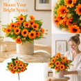 thumbnail image 1 of Artificial Daisy Flowers with Orange Petals, Fake Flowers for Home Decor, Fall Decoration 1 Set, 1 of 4