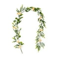 thumbnail image 1 of Artificial Daisy Garland with Eucalyptus – 70.8 Inch Faux Greenery Vine with White & Yellow Flowers | Realistic Floral Decor for Wedding, Mantel, Table & Home, 1 of 8