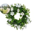 thumbnail image 1 of Artificial Daisy Wreath 12 Inch Eucalyptus Wreath with Daisy Flower Spring Summer Greenery Wreath for Front Door Wall Decor, 1 of 6