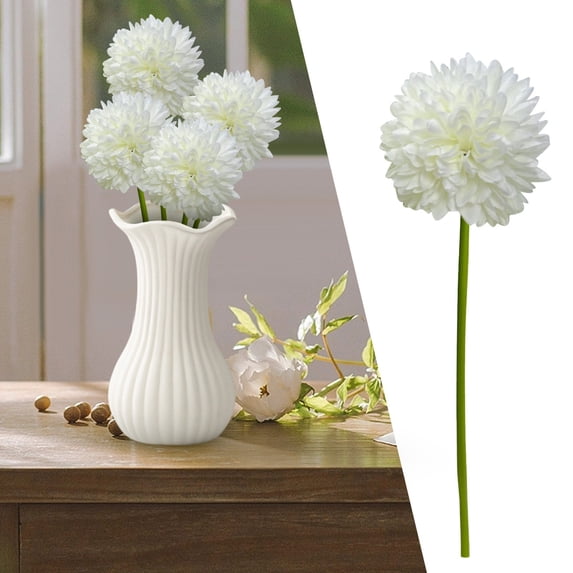 Artificial Dandelion Chrysanthemum Flowers for Bridal Wedding Bouquet, Silk Hydrangea Flowers for Kitchen Home Decor, Realistic Faux Flowers for Centerpiece Arrangement, 10Pcs Artificial Flower