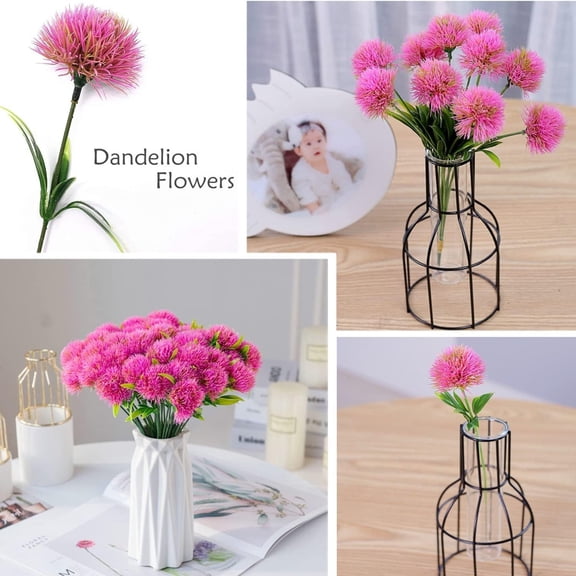 Artificial Dandelion Flower Bundle 10 Stem Faux Floral Spray For Wedding Home Hotel Decor