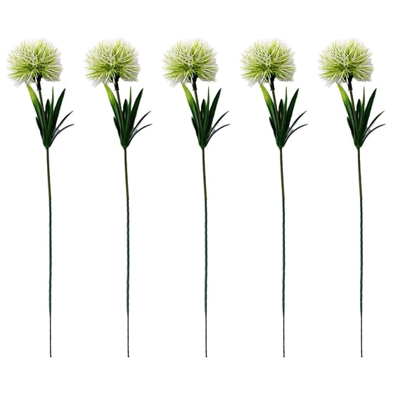 Artificial Dandelions, 5-Pack Realistic Plastic Flowers, 10.63 Inch, White, for Wedding Home Hotel Decor & Photography Prop
