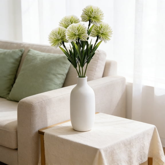 Artificial Dandelions Flower Bouquet, Realistic Faux Plants With Vibrant Colors For Wedding Home Hotel Decorations, Compact Space-Saving Artificial Floral Arrangement For Photography Props