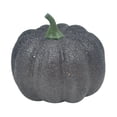 thumbnail image 1 of Artificial Decorative Pumpkin – Black Finish for Halloween, Thanksgiving, and Fall Holiday Decorating, 1 of 9
