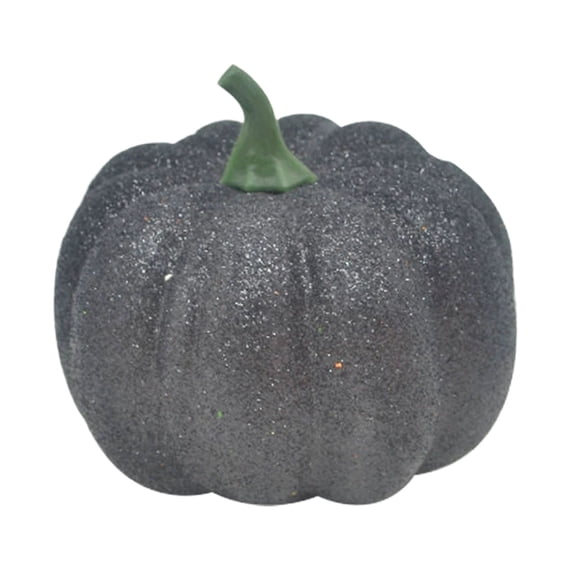 Artificial Decorative Pumpkin – Black Finish for Halloween, Thanksgiving, and Fall Holiday Decorating
