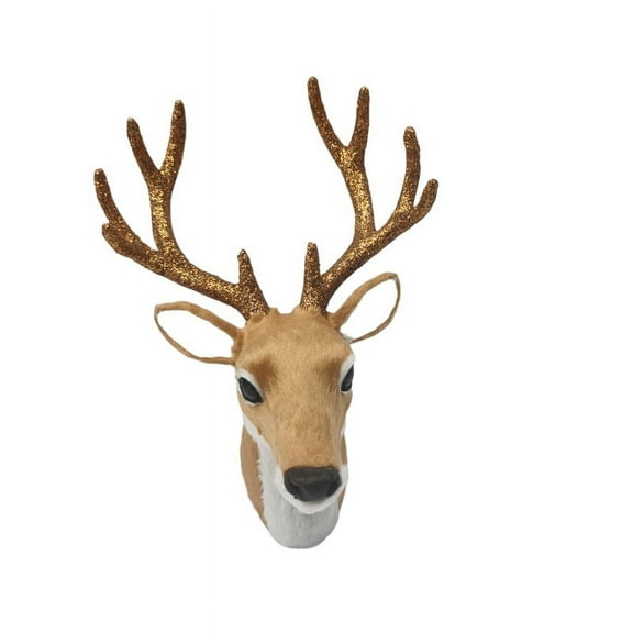 Artificial Deer Head Ornament Christmas Holiday Party Photo Prop Xmas Tree Deer Head Decor