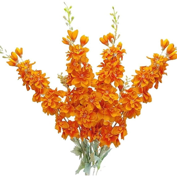 Artificial Delphinium Flower 4 Pcs Set for Home Decoration Indoor Outdoor Office Garden Wedding Tabletop Vase Decoration