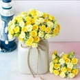 thumbnail image 1 of Artificial Diamond Rose Flowers | 7 Stems 21 Blooms Fake Roses | Realistic Plastic Floral Arrangements for Home Decor | White Purple Pink Yellow, 1 of 6