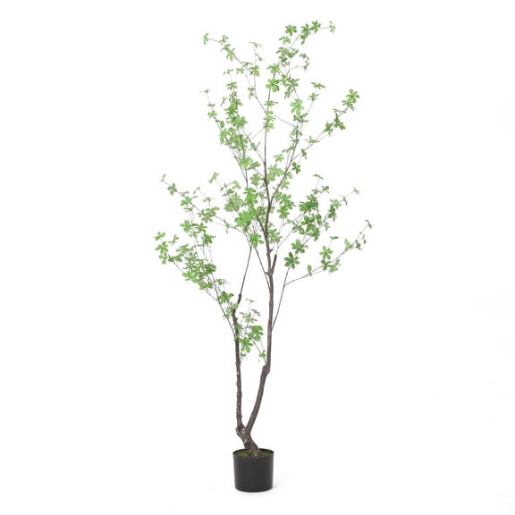 Artificial Disc Leaf Tree 180cm Green Fabric Potted Plant for Living Room Home Decor Large Faux Tree