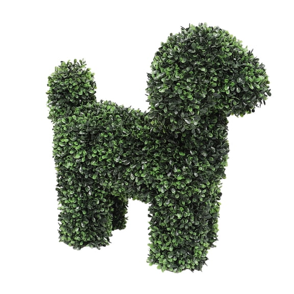 Artificial Dog Shaped Topiary Trees, Artificial Green Boxwood Dog Decorations, Perfect for Indoor & Outdoor Front Porch, Easter& Garden Decor