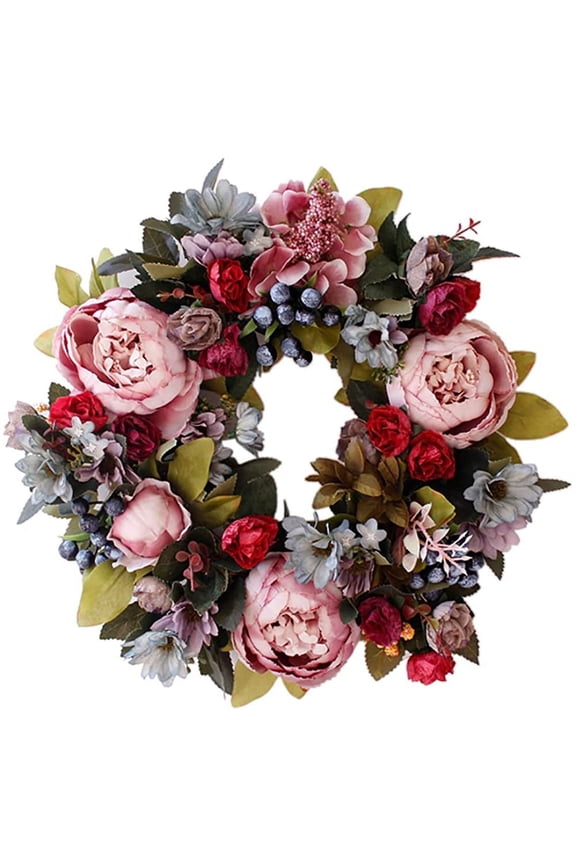 Artificial Door Wreath Decoration Wreath Decorative Floral Wreath Wall Wreath For Spring Summer All Seasons Wall Decoration Wedding Party Festival Decor
