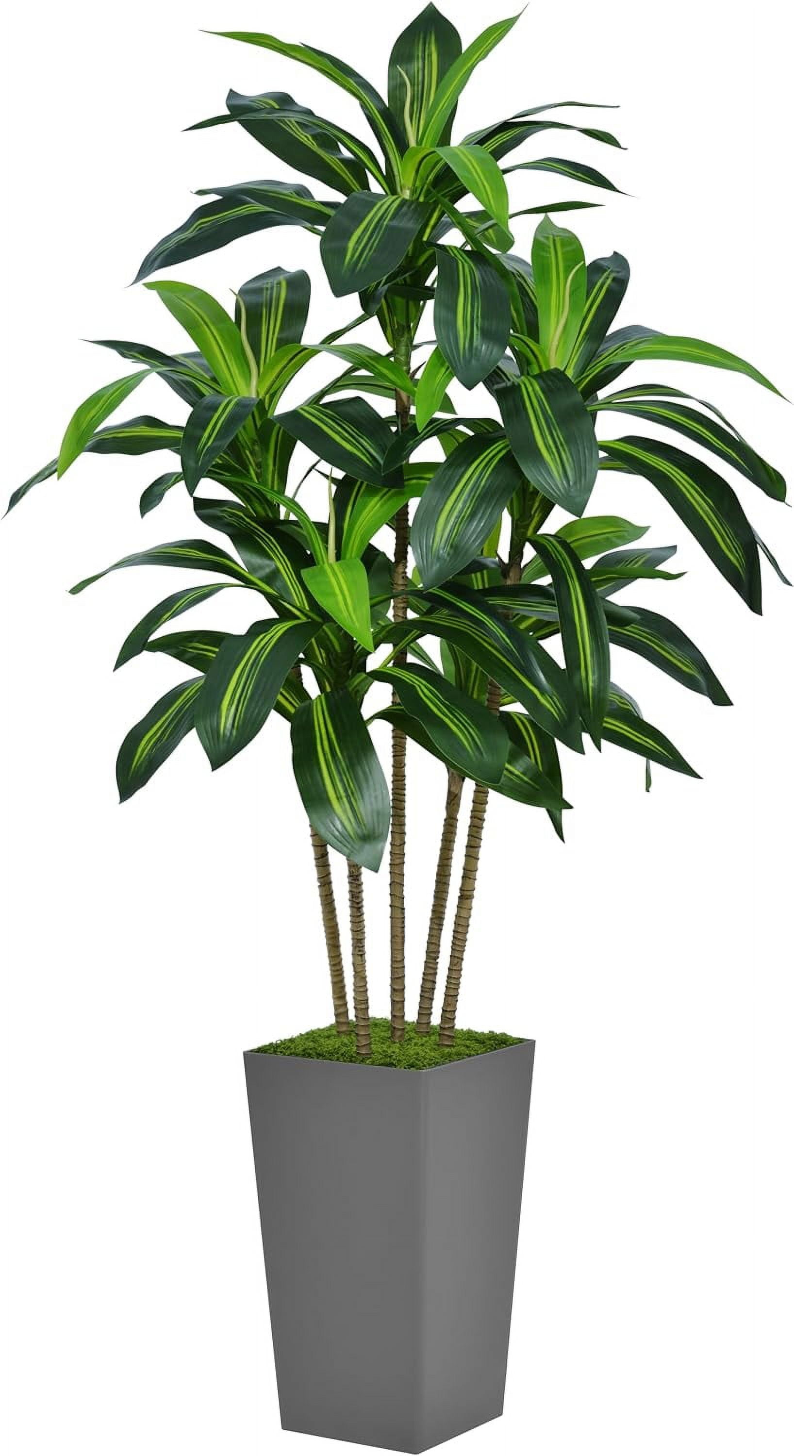 4FT Artificial Dracaena Tree - Fake Tropical Plant In Pot For Home Office Decor