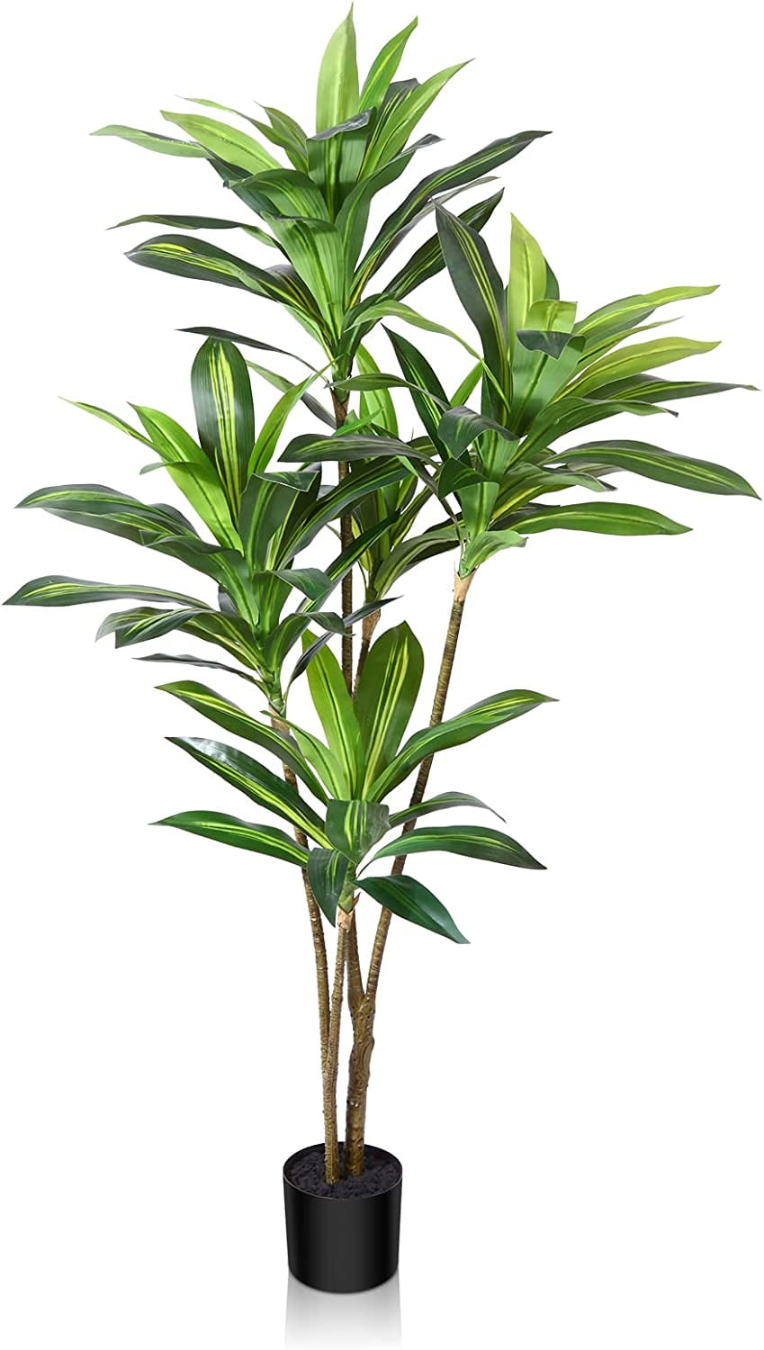 Artificial Dracaena Tree, 5FT Tall Fake Plants Artificial Dracaena Plants for Indoor, Fake Trees