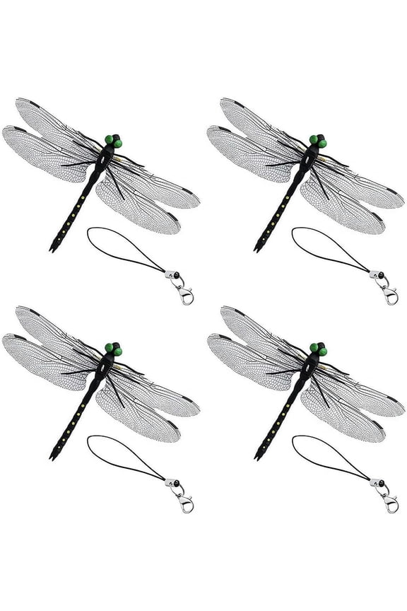 Artificial Dragonfly Hat Clip,Dragon Fly Clips Repelling Supplies for Bugs,Realistic Simulated Dragonfly Keychain Attach to Backpack Hat for Indoor Yard Garden Plant Decor (20pcs)