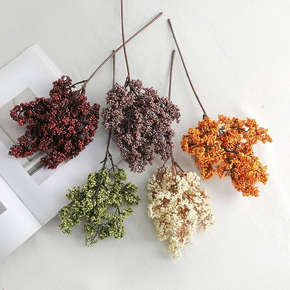 Artificial Dried Berry Branch - Wabi-Sabi Style Faux Flower for Home Decor & Wedding