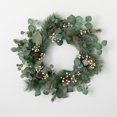 thumbnail image 1 of Artificial Dusted Pine Berry Wreath Green 21"H, 1 of 5