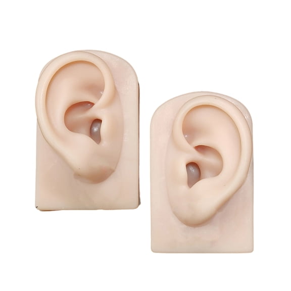 Artificial Ear Model Soft Silicone Left and Right Ear Mold for Acupunctures Training Practical Jewelry Display Props