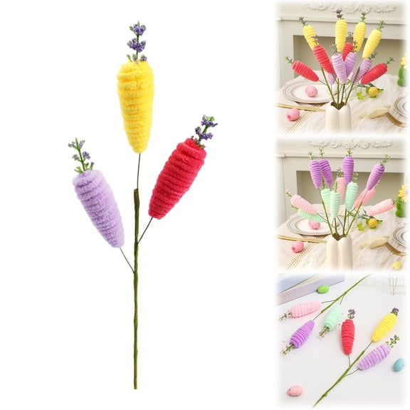 Artificial Easter Carrot Decor Picks,Festive Tabletop Arrangement for Holiday Centerpiece & Home Ornaments,Bunny Themed Spring Dinner Decor,Carrot Picks,A,1 Stem