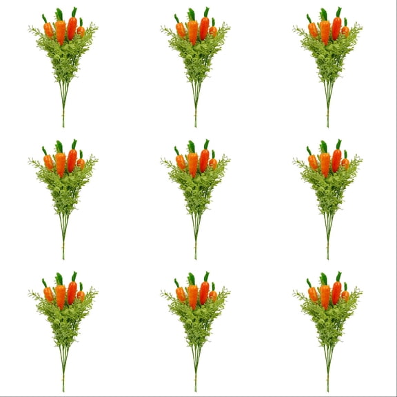 Artificial Easter Carrot Picks 24 Pcs Spring Greenery Stems with Decorative Carrots Easter Green Picks Vine with Carrot for Vase Centerpiece Floral Arrangement