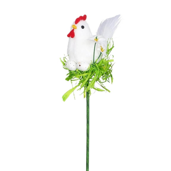 Artificial Easter Chicken Picks,Unique Rooster Branch Easters Table Ornament Spring Flowers Artificial For Decorations,Easter Picks Faux Spring Floral Easter Flowers Chickens For Easter Home