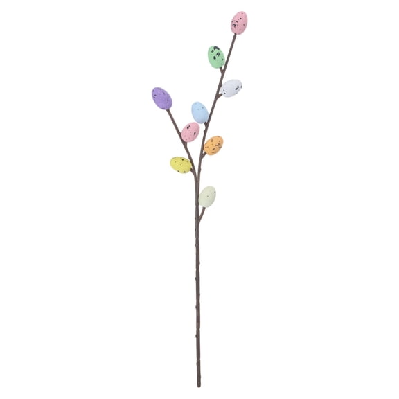 Artificial Easter Egg Branch Decor, Lifelike Easter Egg Decorations, Realistic Beautiful Fake Branch for Easter Home Party Decor, Tabletop Vase Arrangement, 1Pc, Multi Color(Mixcolor2,16.5x3")