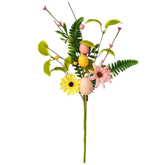 Artificial Easter Egg Pick Decorative Spring Bouquet with Daisies for Table Centerpiece Home Accent Ciozy