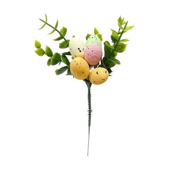 Artificial Easter Egg Stems Decoration 8.7" Spring Foam Eggs Greenery Plant Branches Picks for Vae Party Home Table Decor