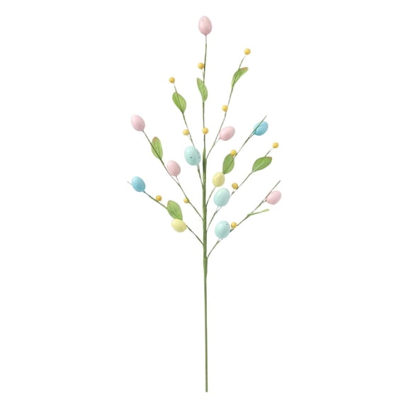 Artificial Easter Egg Tree with Speckled Eggs And Spring Leaves Decorative Branch for Door Birthday Bedside Indoor Home Gardening Holiday Party Centerpiece, 1 Decoration