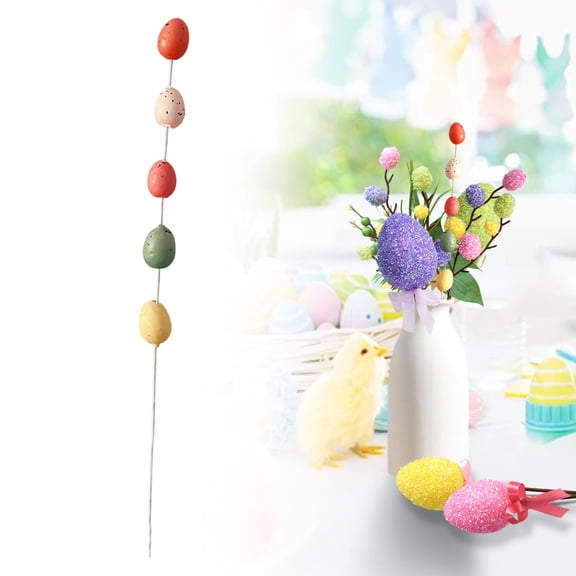 Artificial Easter Egg and Berry Decorative Spring Branches with Soft Toned Easter Eggs and Berries Speckled Branches, A7-C