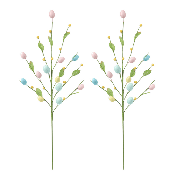 Artificial Easter Sprays Vine Stems, Artificial Easter Egg Picks Easter Floral Picks Colorful Easter Egg Picks Decorative Easter Egg Twig Branches for Floral Arrangement