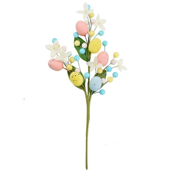 Artificial Easter Sprays Vine Stems, Artificial Easter Egg Picks Easter Floral Picks Colorful Easter Egg Picks Decorative Easter Egg Twig Branches for Floral Arrangement, Yellow