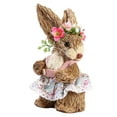 thumbnail image 1 of Artificial Easter Straw Rabbit Figure Collectible Bunny Handmade Woven Crafts Ornament for Home Farmer Children gift for garden Decor D, 1 of 8