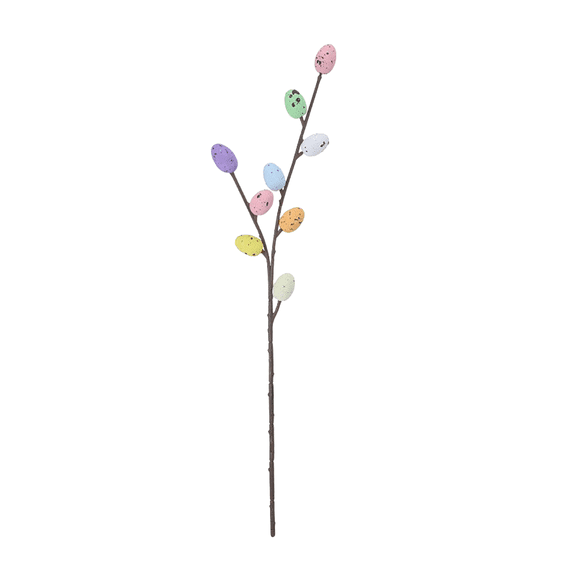 Artificial Easter Tree Branches With Faux Eggs, Reusable Spring Floral Stems For Seasonal Displays - Complete Set For Desktop Decoration, Easter Party Centerpieces, Home